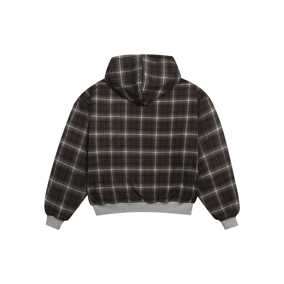 Reversible Plaid Zip-Hoodie V2（Dark Grey/Brown）