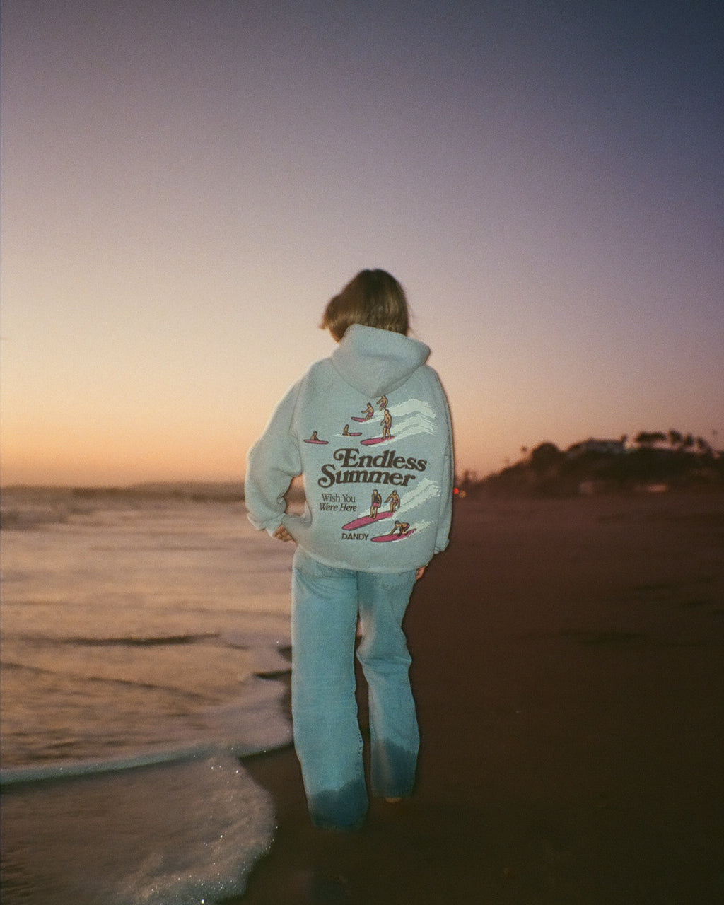"Endless Summer" Luksusowa bluza z kapturem o kroju oversize w kolorze ciemnego melanżu