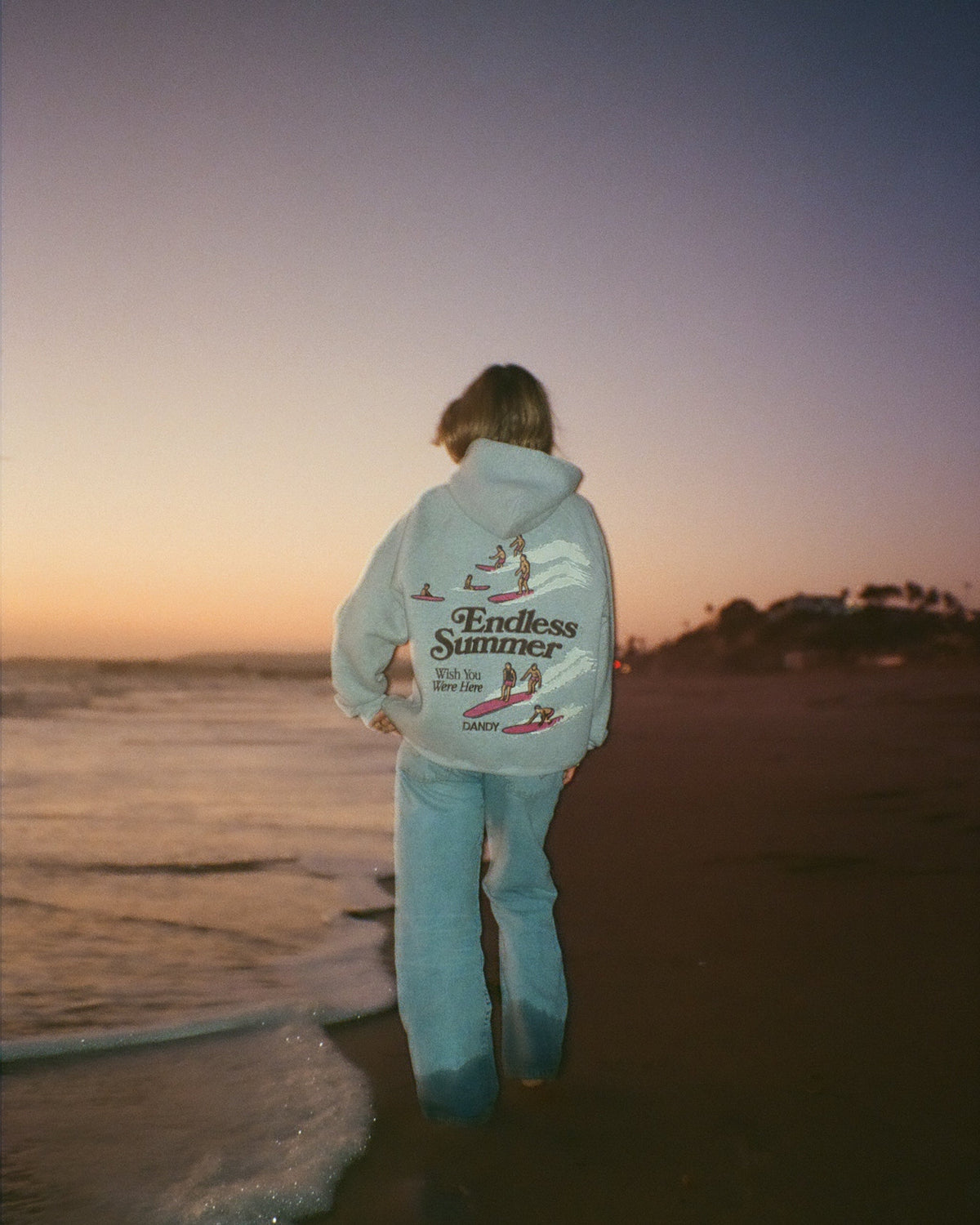"Endless Summer" Luksusowa bluza z kapturem o kroju oversize w kolorze ciemnego melanżu