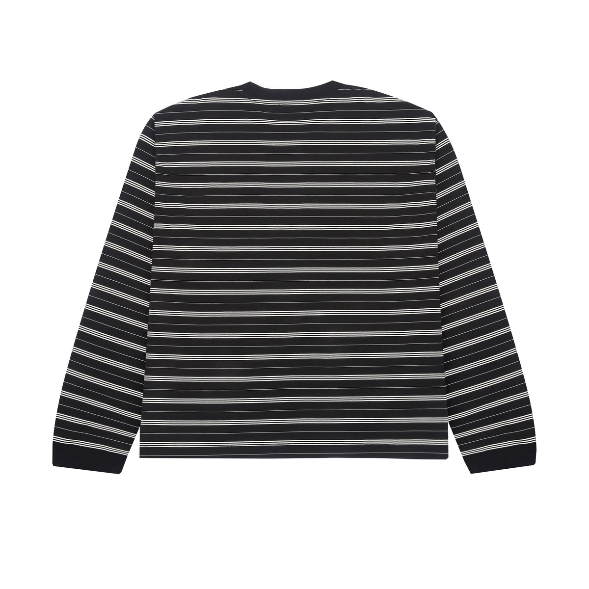 BLUZA W PASKI Z DŁUGIM RĘKAWEM - Czarny