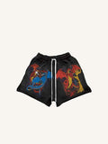 Shorts à taille cordon avec imprimé dragon