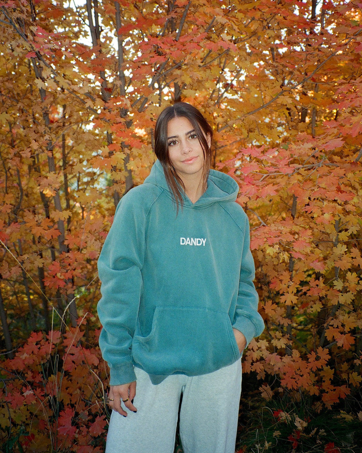 Sweat à capuche oversize « Let's Go On An Adventure » en vert sapin