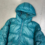 Final Sizes: Fur Hood Puffer Jacket In Blue