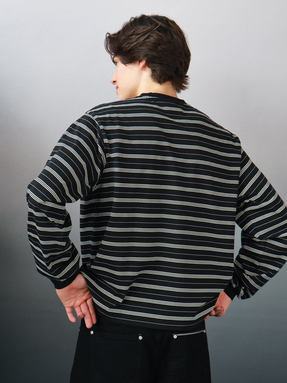 STRIPED LONG SLEEVES - Black