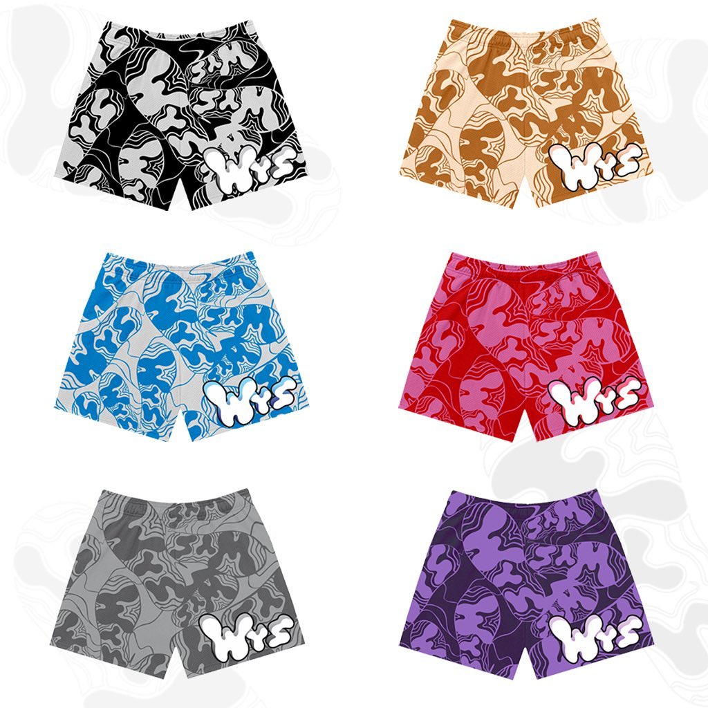 Fun Footprint Camouflage Print Mesh Shorts