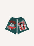 Shorts mit Kordelzug und Figure&Car&Dog-Print