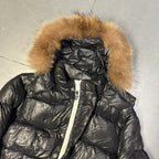 Final Sizes: Fur Hood Puffer Jacket In Black