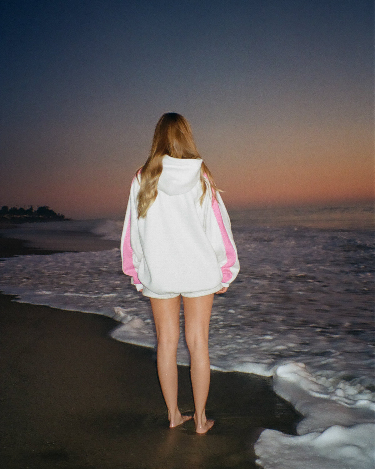 Oversized luxe hoodie Pink Stripe