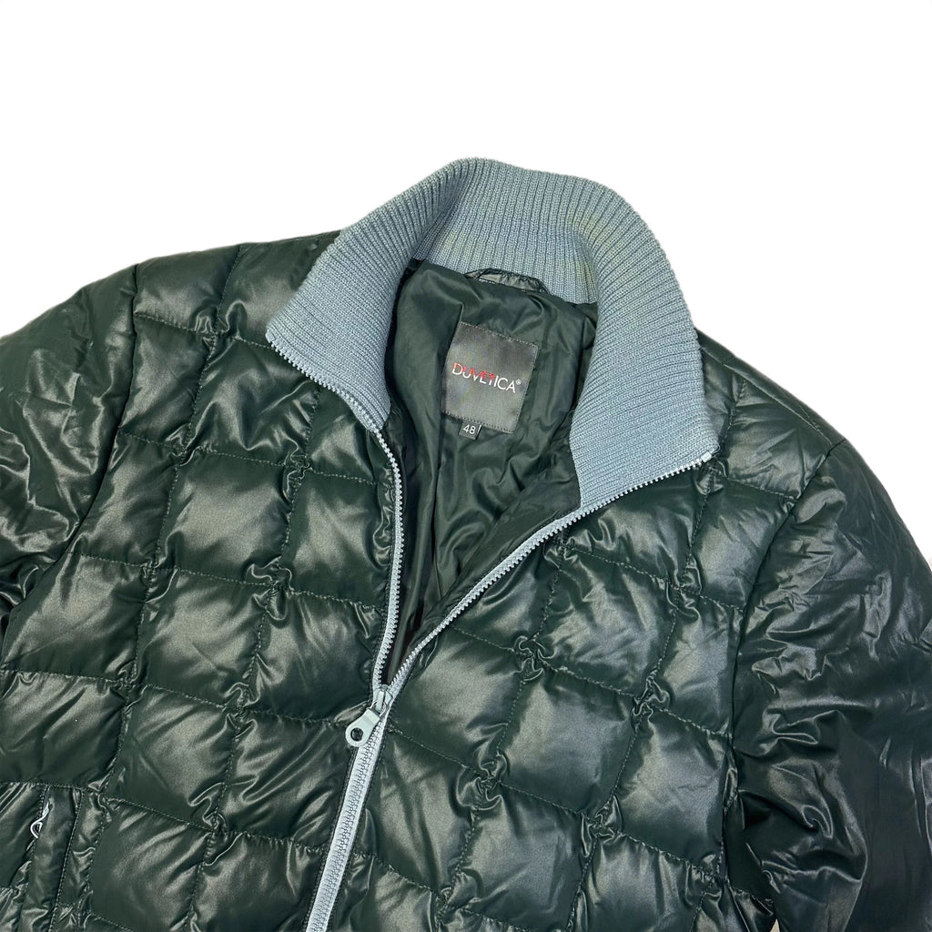 Endgrößen: Square Stitch Puffer-Jacke in Dunkelgrün & Blau