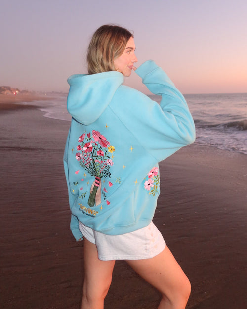 "Gift Giving" Oversized Lux Hoodie in Blue