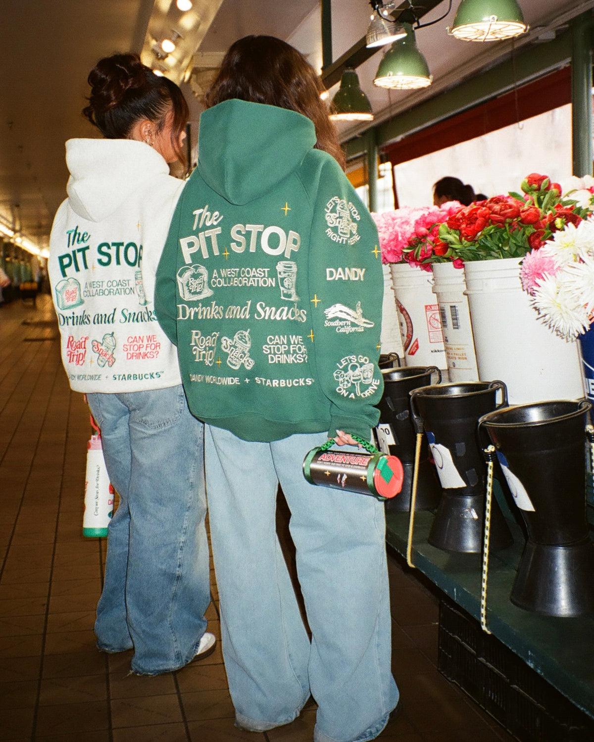 "Pit Stop"-hoodie i grönt