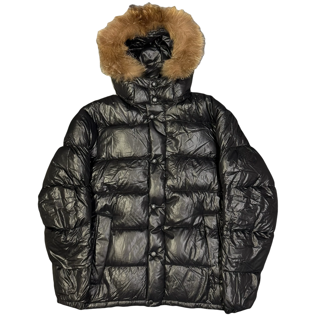 Final Sizes: Fur Hood Puffer Jacket In Black