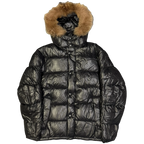 Final Sizes: Fur Hood Puffer Jacket In Black
