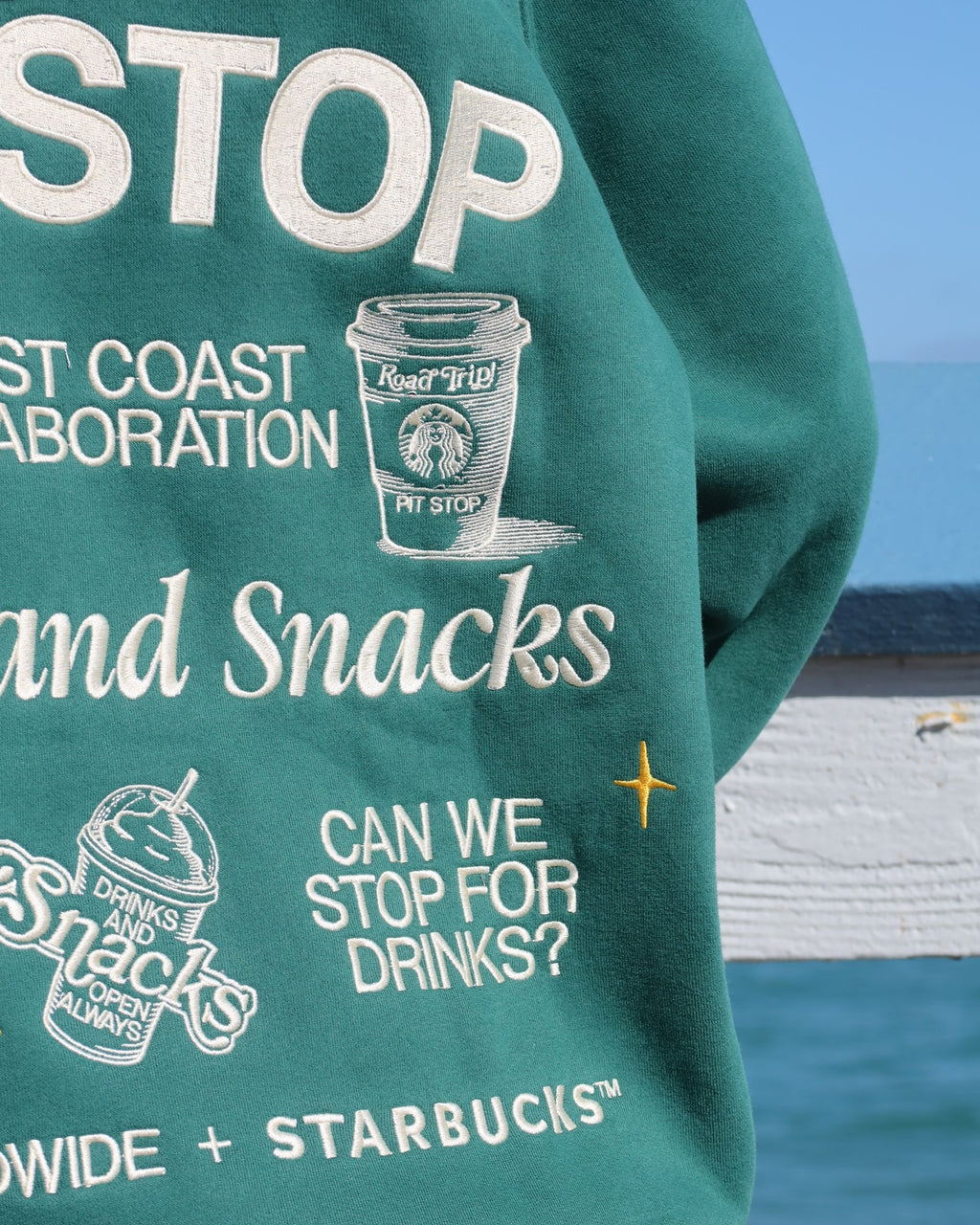 "Pit Stop"-hoodie i grönt