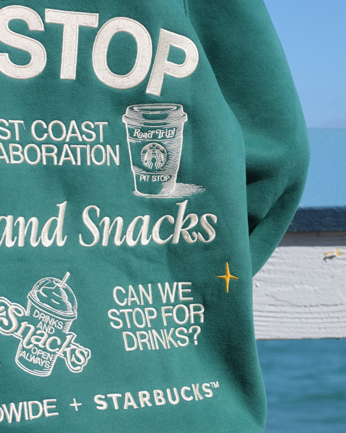 "Pit Stop"-hoodie i grönt