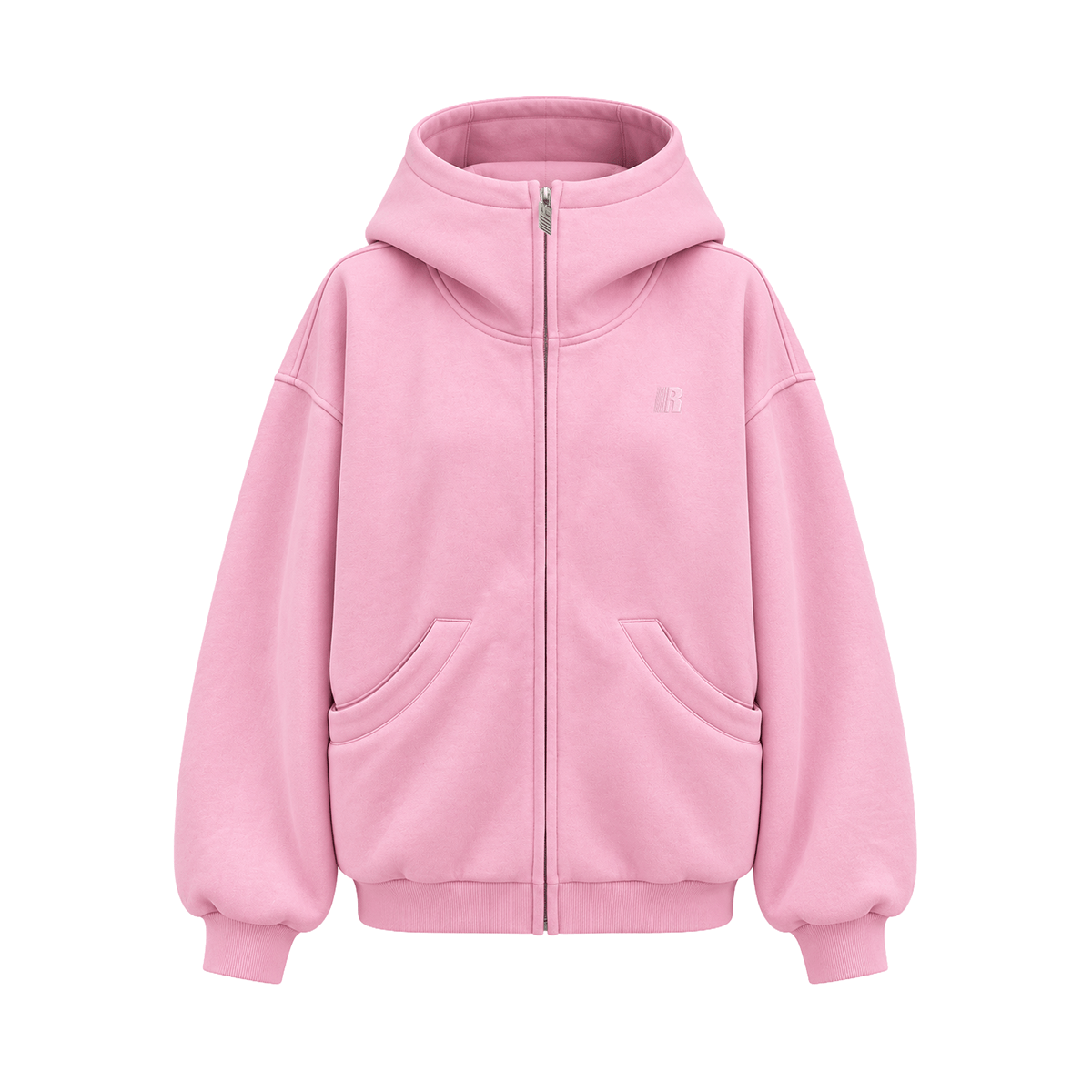 Zware hoodie met acid-wash-effect