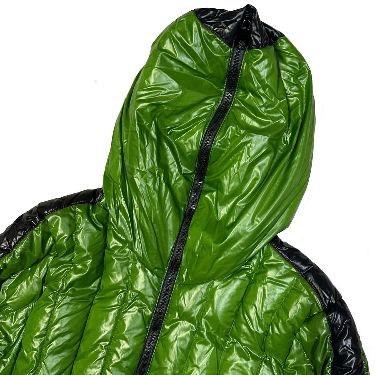 Laatste maten: gewatteerde jas in groen en zwart