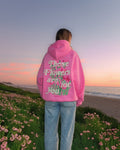 „These Flowers“ Oversized-Luxus-Hoodie in Pink