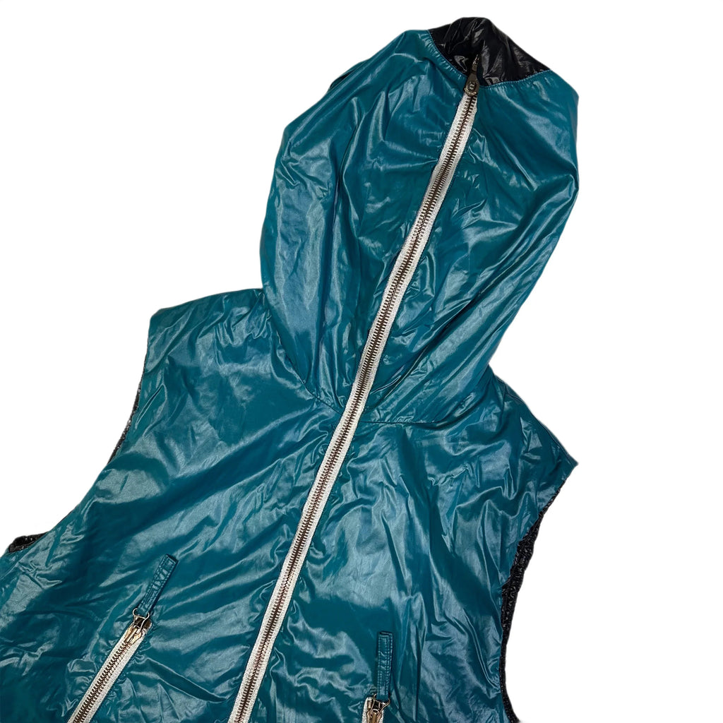 Final Sizes: Hooded Puffer Gilet In Blue