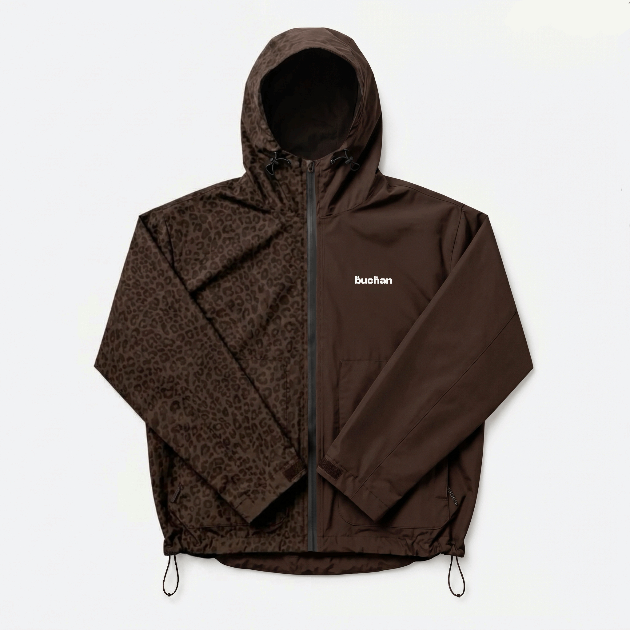 Water Reactive Cheetah Rain Jacket - Brown