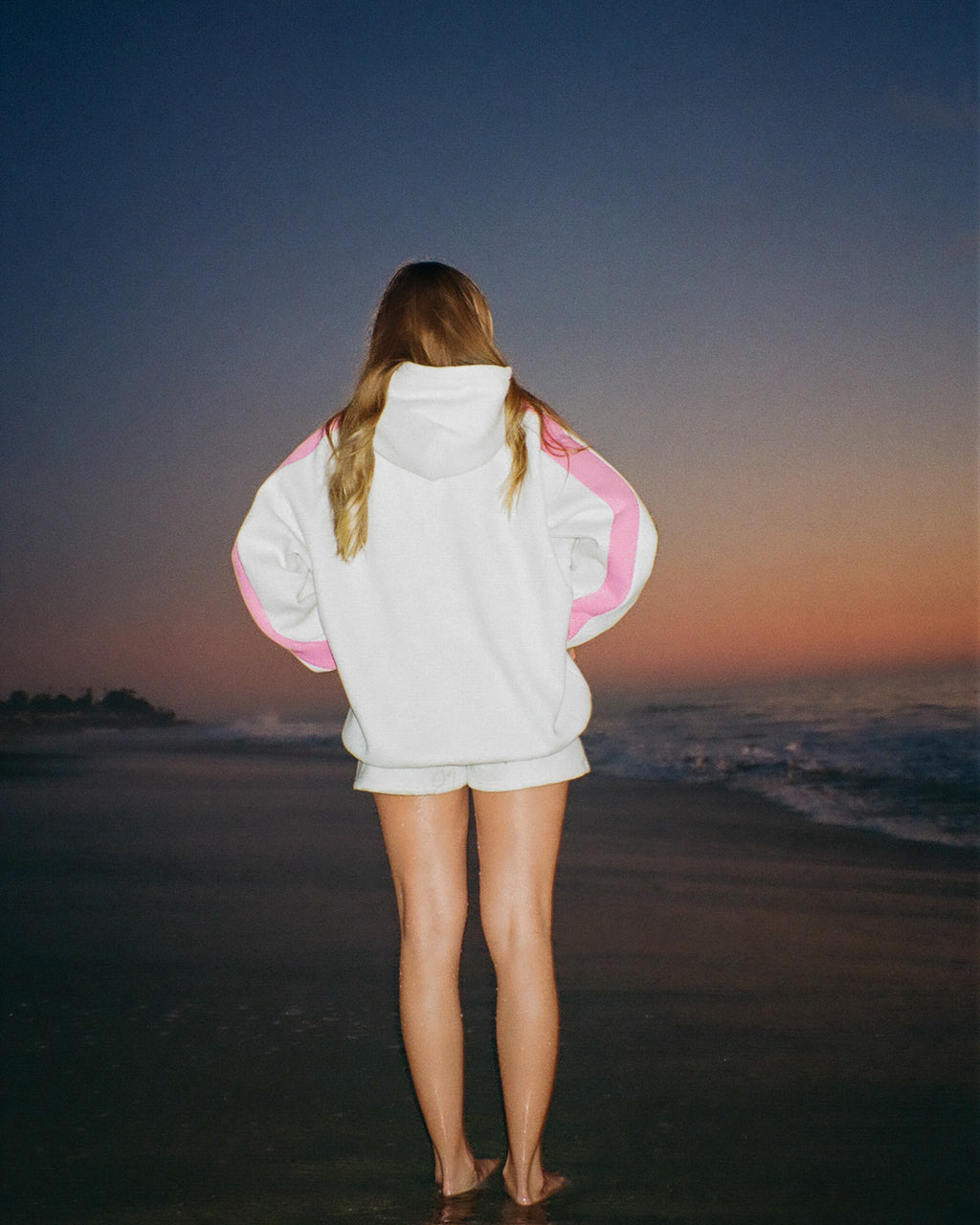 Oversized luxe hoodie Pink Stripe