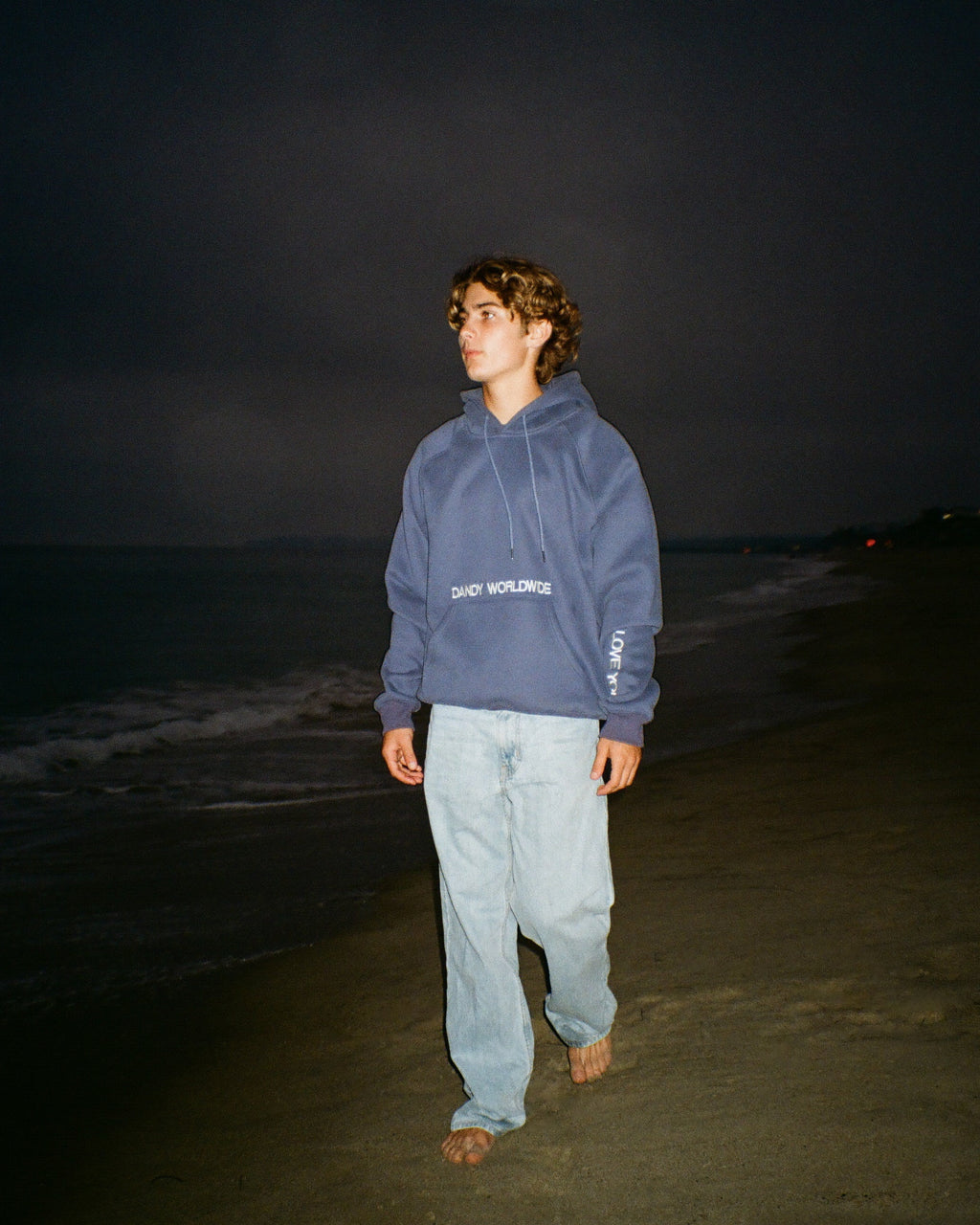 Sweat à capuche oversize « Words of Affirmation » en bleu