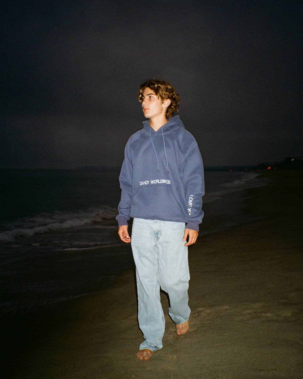 Sweat à capuche oversize « Words of Affirmation » en bleu