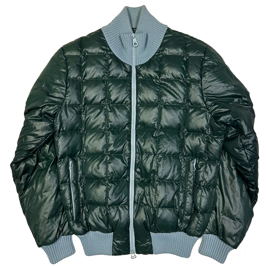 Endgrößen: Square Stitch Puffer-Jacke in Dunkelgrün & Blau