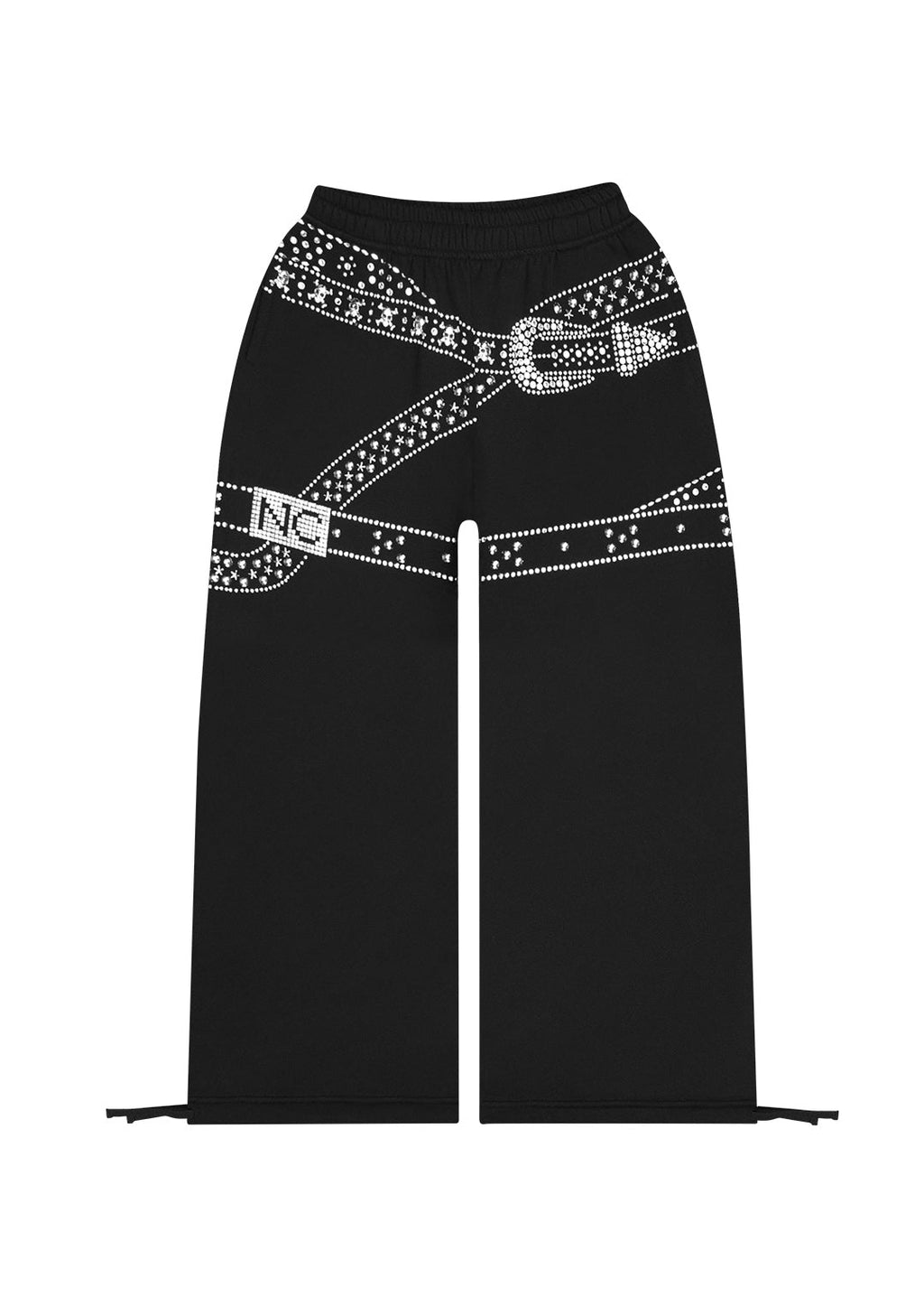 CRUSH NIETENGÜRTEL OVERSIZED JOGGINGHOSE SCHWARZ