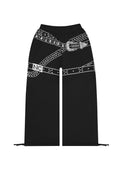 CRUSH NIETENGÜRTEL OVERSIZED JOGGINGHOSE SCHWARZ