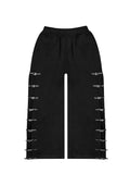 OVERSIZED-JOGGINGHOSE MIT SCHNALLEN-DETAIL SCHWARZ