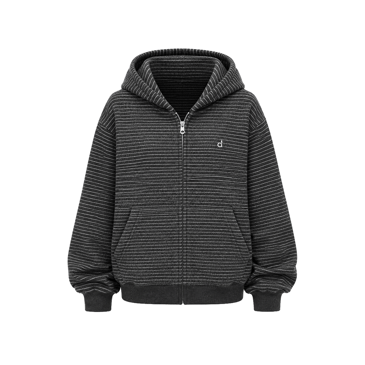 Sweat à capuche zippé rayé pour bébé