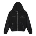 Zip Hoodie Striped - Black on Black