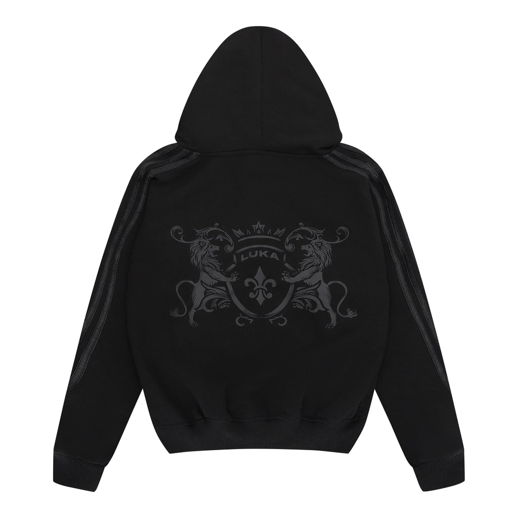 Zip Hoodie Striped - Black on Black