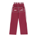 Joggingbroek met strepen - bordeauxrood