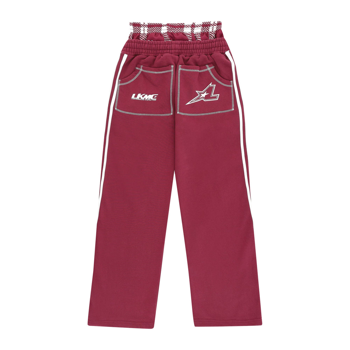Joggingbroek met strepen - bordeauxrood