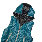 Dernières tailles : Gilet matelassé à capuche en bleu