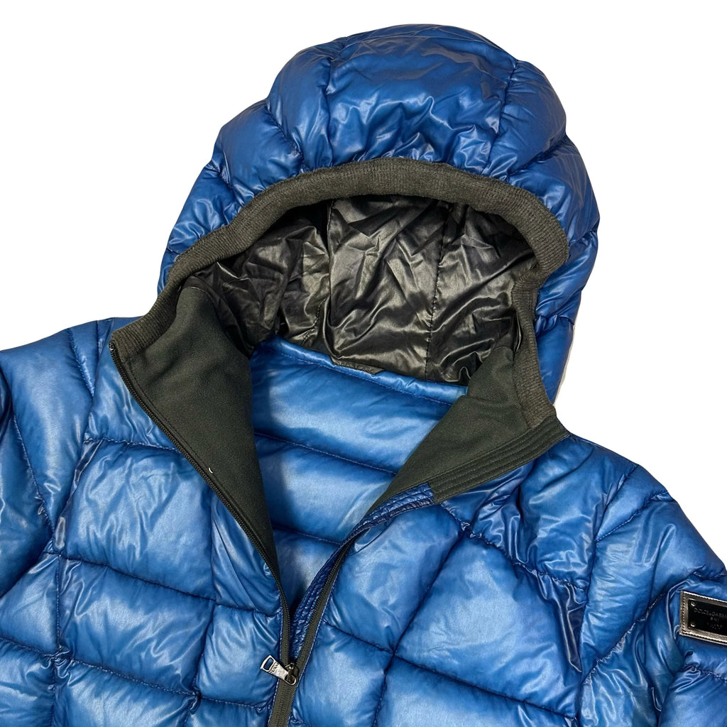 Final Sizes: Square Stitch Puffer Jacket In Blue