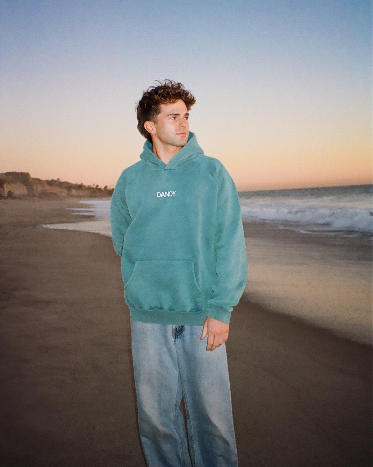 Sweat à capuche oversize « Let's Go On An Adventure » en vert sapin