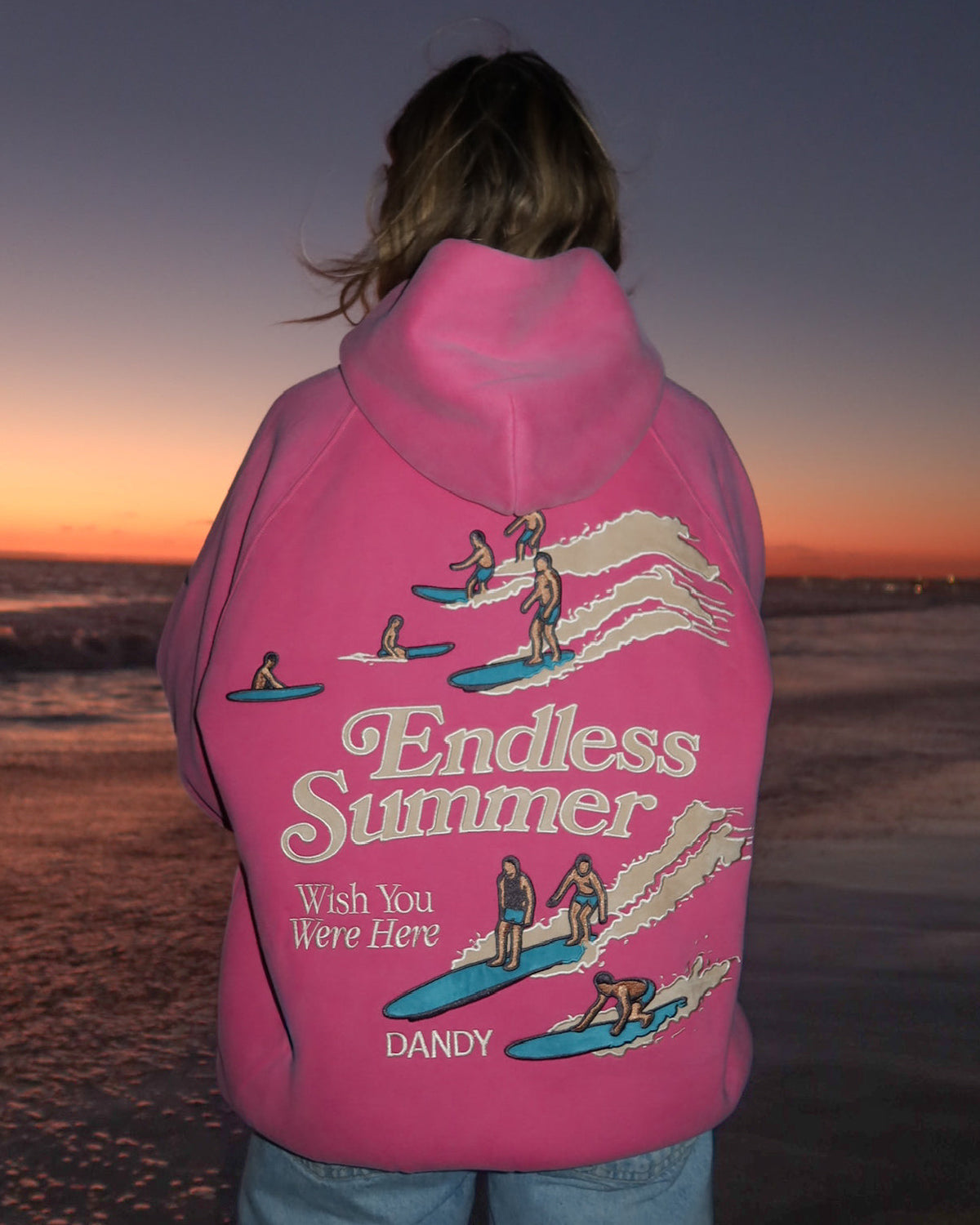 "Endless Summer" Oversized Lux Hoodie in Vintage Washed Pink