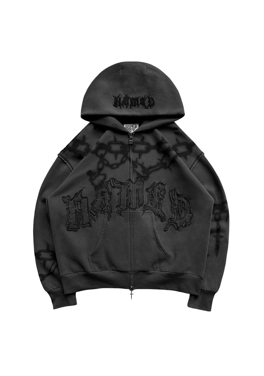 CHAINS ZIP-HOODIE CAST IRON