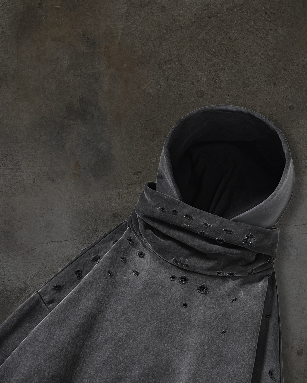 RUIN MASKED HOODIE (KOHLE)
