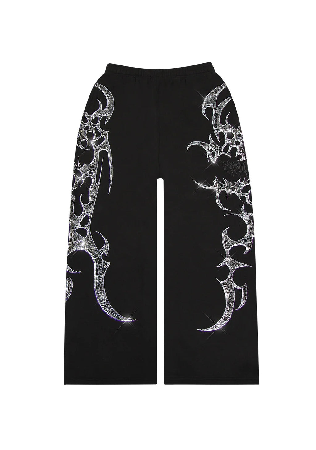 PANTALON DE JOGGING OVERSIZE À STRASS CRASH NOIR
