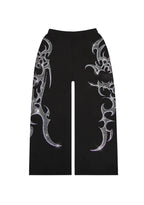 PANTALON DE JOGGING OVERSIZE À STRASS CRASH NOIR