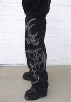 PANTALON DE JOGGING OVERSIZE À STRASS CRASH NOIR