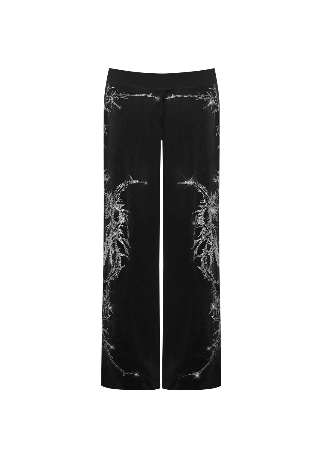 PANTALON DE JOGGING EN VELOURS À STRASS CURSE NOIR