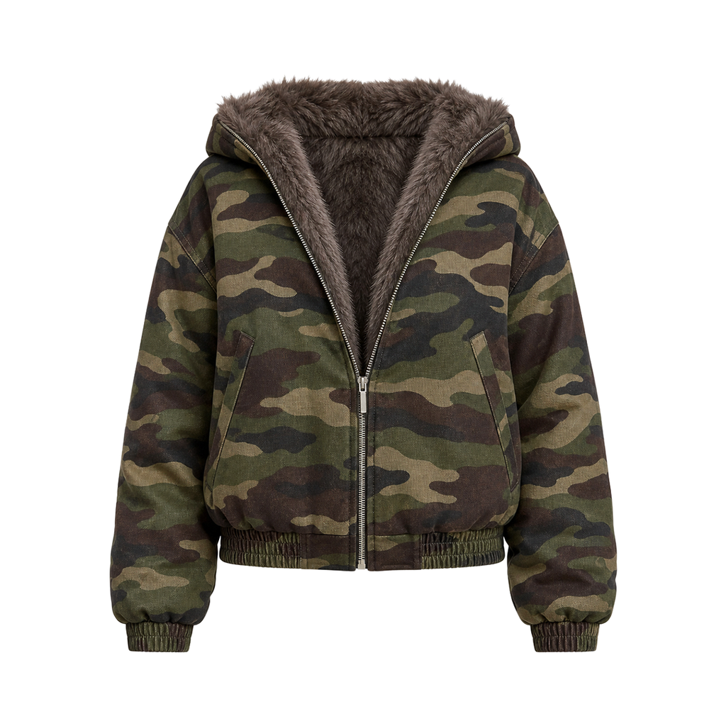 Veste sherpa camouflage