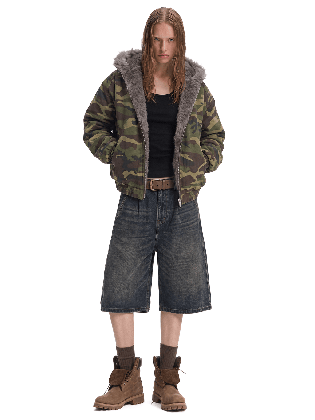 Veste sherpa camouflage