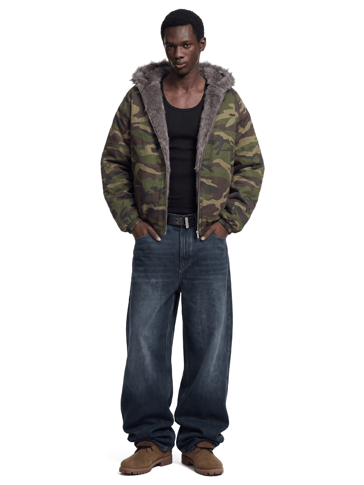 Veste sherpa camouflage