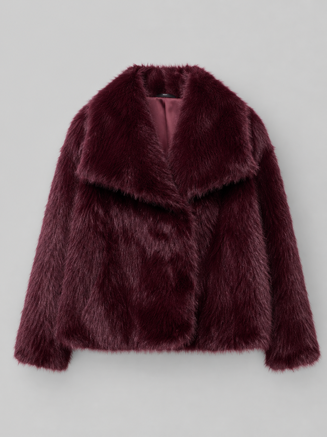 Women's Plush Cropped Faux Fur Jacket